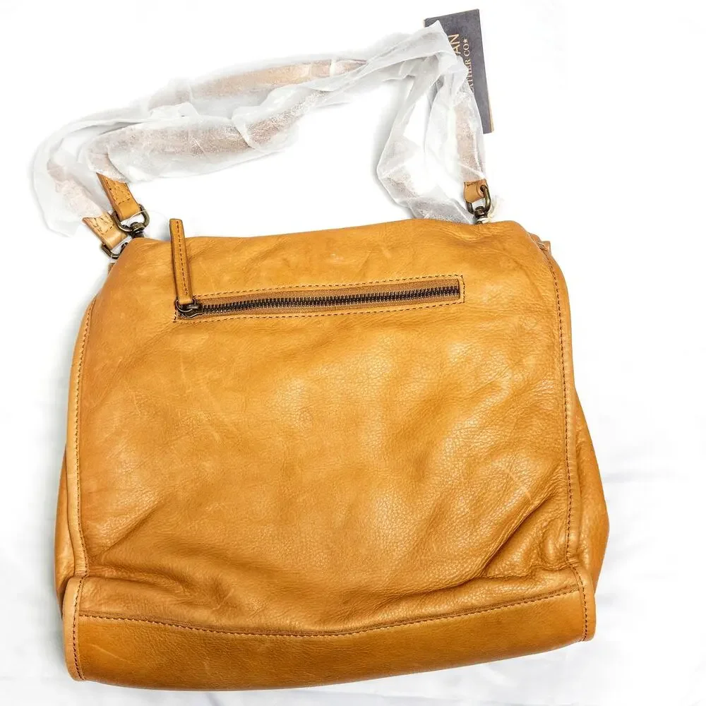 American Leather Co Lenox Triple Entry Structured Satchel Quiet Luxury NWT
